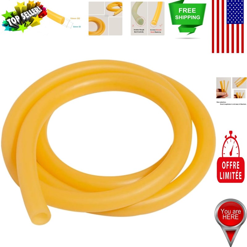 Natural Latex Rubber Tubing – 3/16″ ID x 3/8″ OD, 1M for Slingshots & Spears
