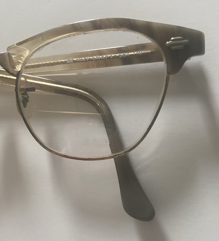 Vintage Cats Eye Glasses Art-Craft Leading Lady Art-Rim Tan Marble 140