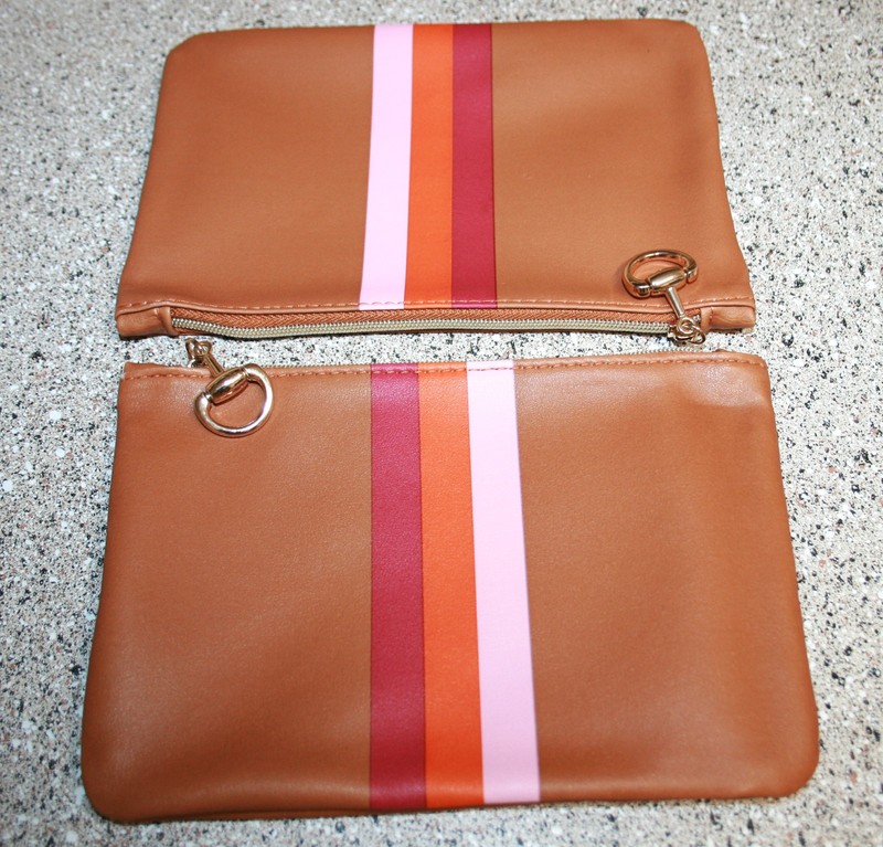 2 x Ipsy August 2025 Makeup Cosmetic Bag Tan Equestrian Stirrup zipper pull New