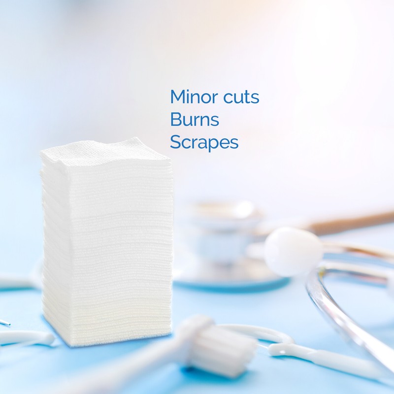 1000(5Bags) JMU Medical Non-Woven Sponge 4 Ply Cotton Soft Gauze Pad 2"X2" gallery