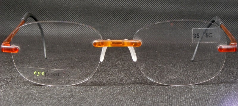 Eyephorics 35 Amber UNIQUE RIMLESS EYEGLASSES GLASSES Swiss Made 52-20-155mm gallery