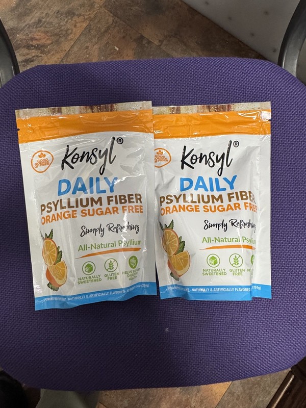 LOT of 2 Konsyl Daily Psyllium Fiber Orange Sugar Free Exp 08/24 NEW SEALED