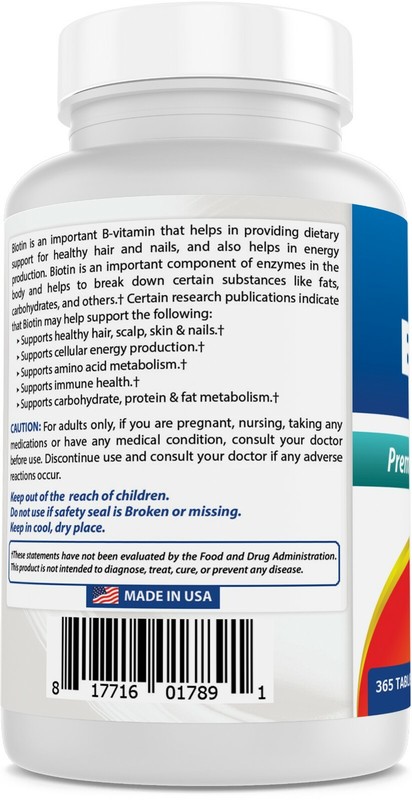 2 Pack Best Naturals Biotin 10,000 mcg (10mg) 365 Tablets gallery