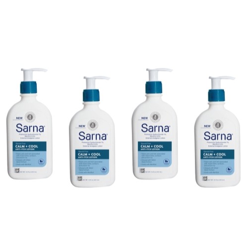 4 Pack Sarna Anti-Itch Lotion Calm & Cool 7.5 oz Pramoxine HCl 1% Menthol Steroi