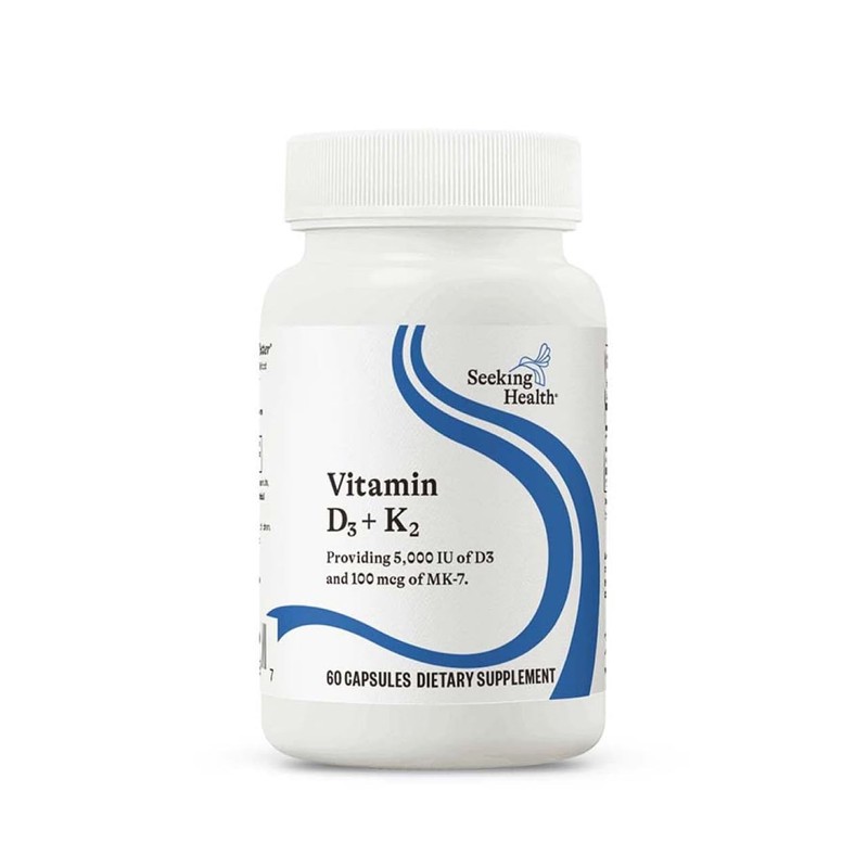 Seeking Health Vitamin D3 + K2 - Immune 60 Count (Pack of 1), Green-062