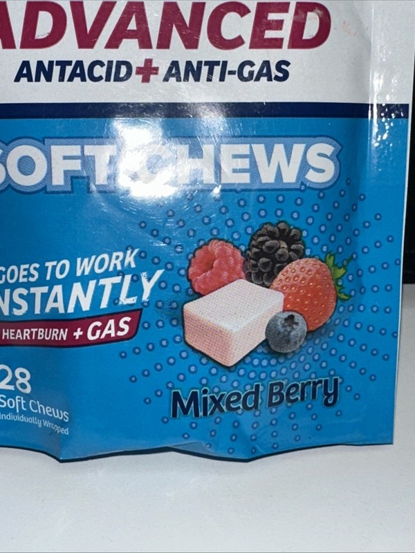2 PACKS ROLAIDS Advanced 28 Mixed Berry Soft Chews Heartburn Gas Relief Ex 12/25 gallery
