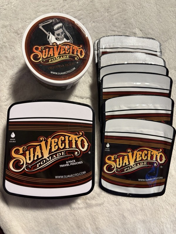 Set Suavecito Pomade Original Hold (1) 4oz Jar/Travel Tin (8) Individual Pack