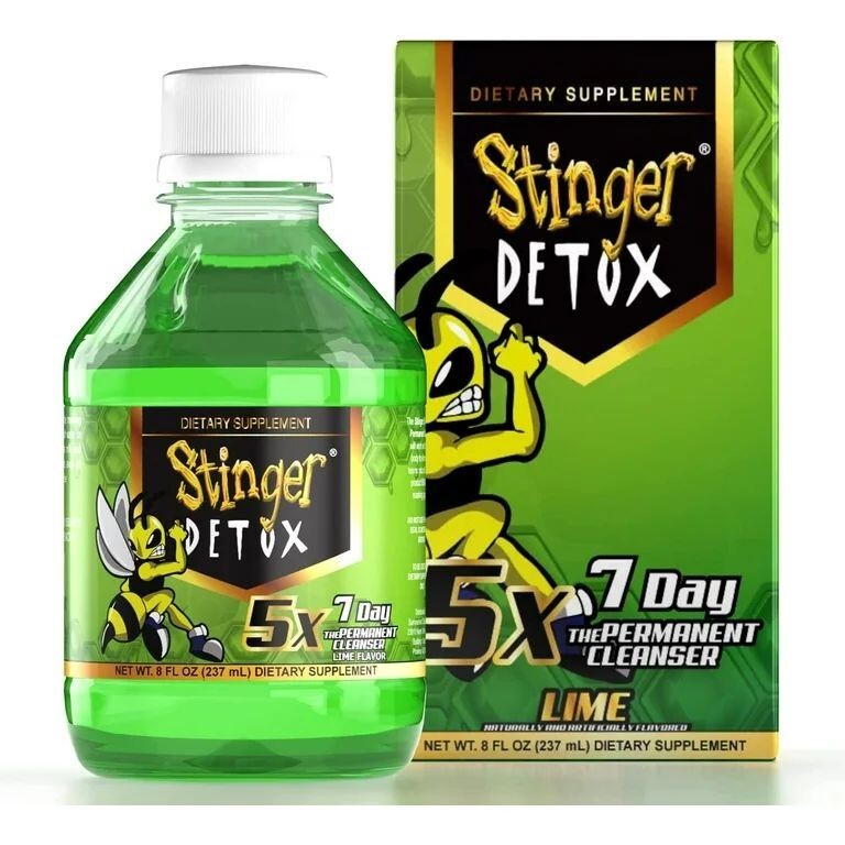 Stinger Detox 5X 7-Day Extra Strength Permanent Drink – Lime Flavor – 8 FL OZ