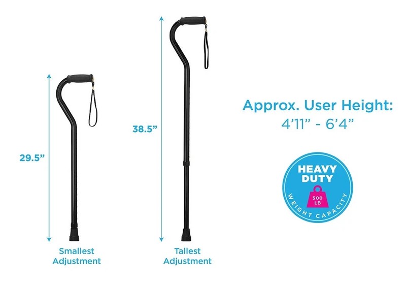 Heavy Duty Walking Cane with Offset Handle 500 lb. Weight Capacity Lightweigh gallery