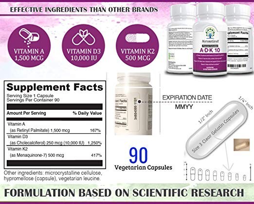 Doctor Formulated Vitamin A Vitamin D and Vitamin K Supplement - ADK 10,000 IU gallery