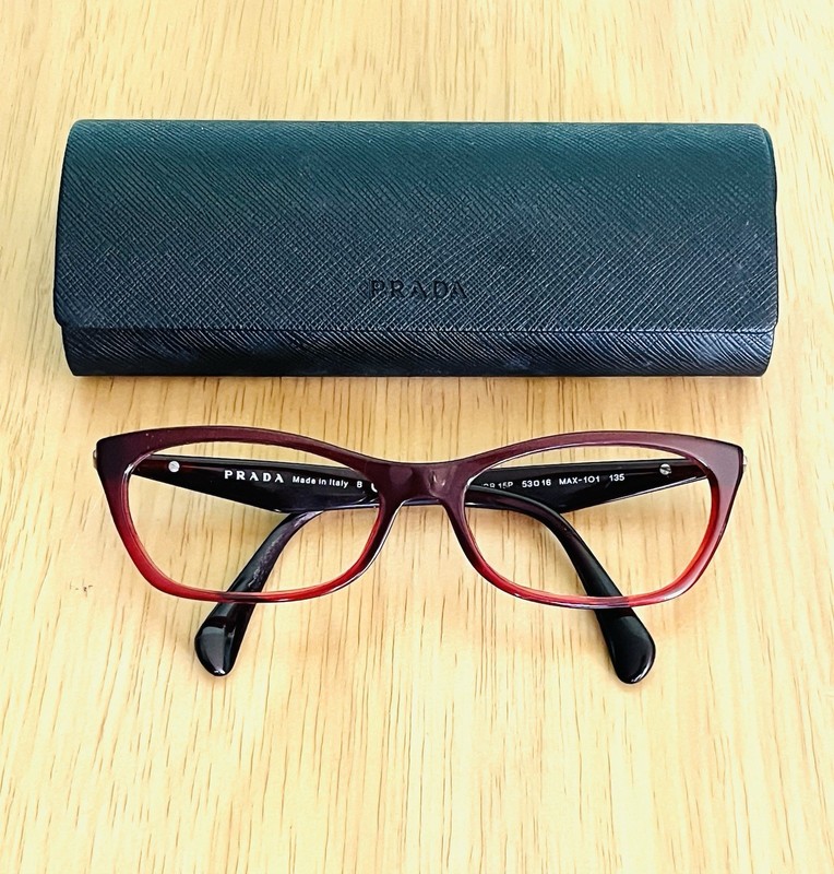 Prada Red Cats Eye Eyeglass Frame VPR 15P 53-16