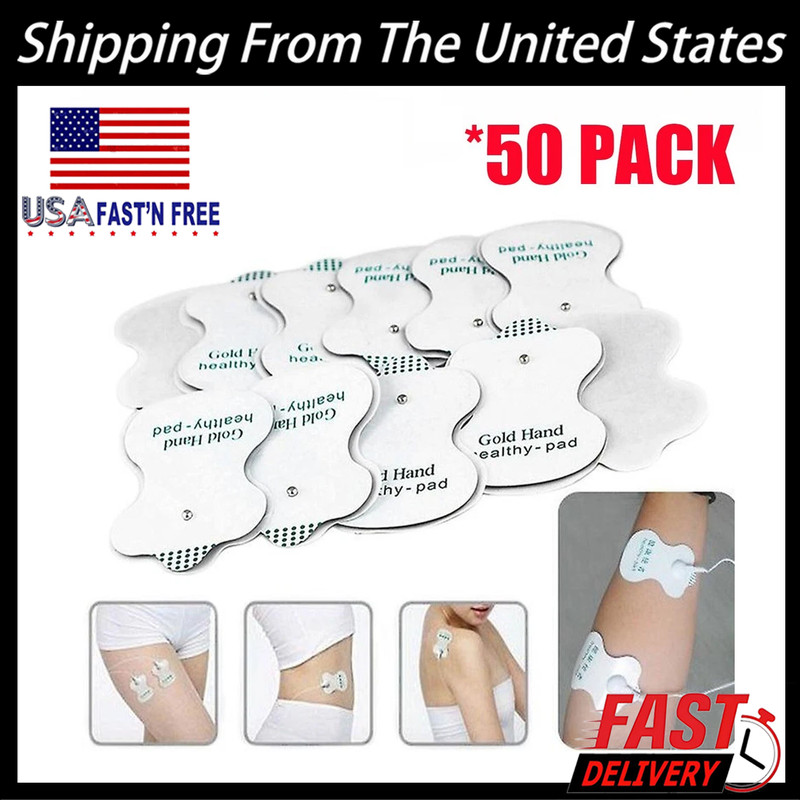 50 PCS Snap On Replacement Pads For Pulse Massager & Electrode Tens Unit US
