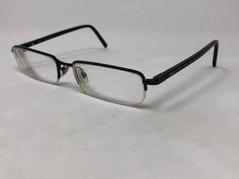 RAY-BAN RB6102 2509 Eyeglasses Frame Half Rimless 53-17-140 Black Polished NO10