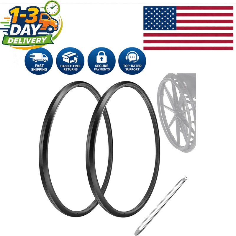 Enhanced 24 Inch Flat-Free Wheelchair Tires – Includes Installation Accessories