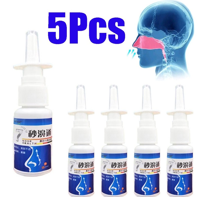 5Pcs 7 Seconds Relieve Medical Chinese Herb Nasal Spray Rhinitis Spray Treatment