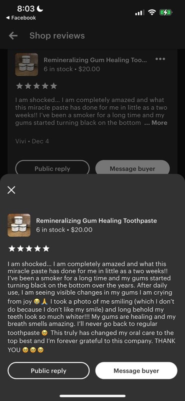 Remineralizing Gum Healing Toothpaste Prebiotic/postbiotic Anti-inflammatory gallery