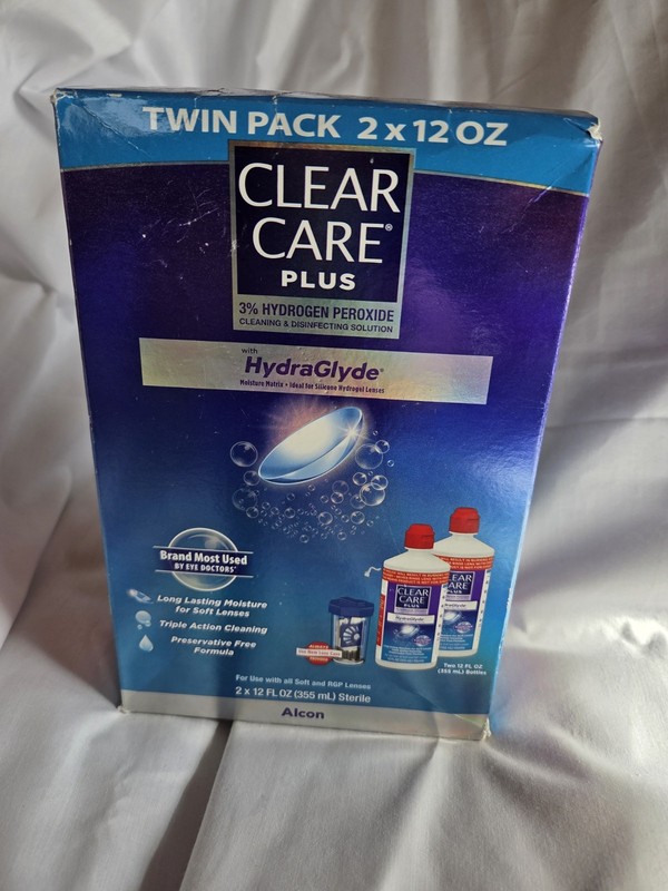 Clear Care Plus Cleaning Solution Twin Pack HydraGlyde Exp 08/31/2025 New