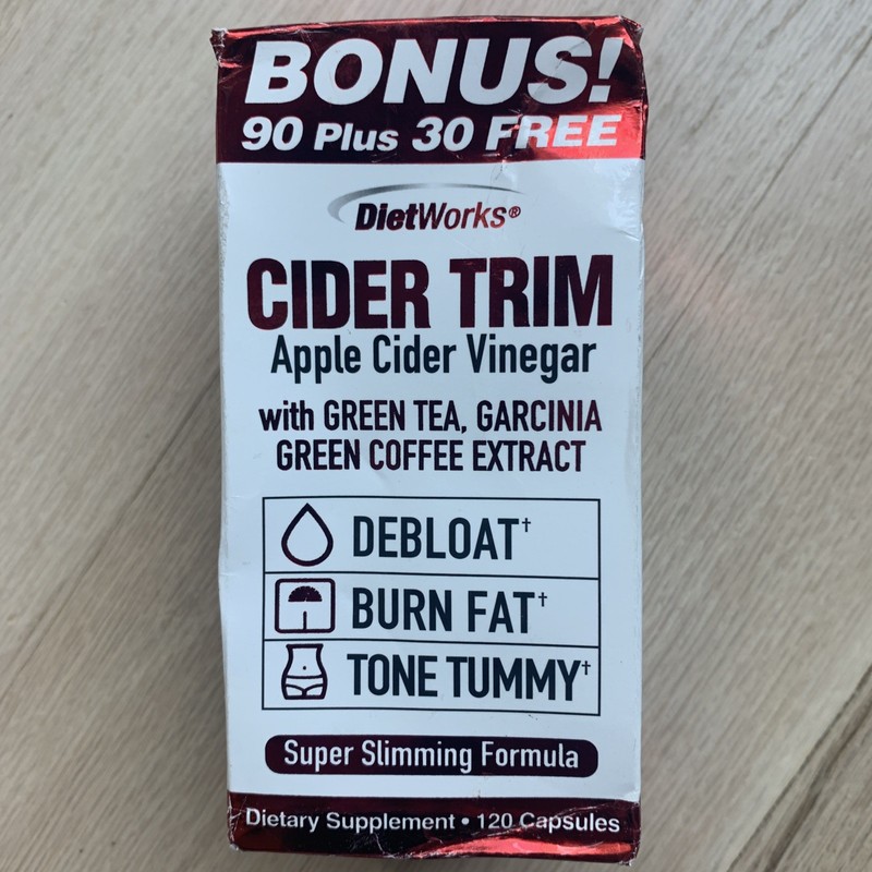 Diet Works APPLE CIDER VINEGAR WEIGH LOSS Dietary Supplement 120 capsules (3/27)