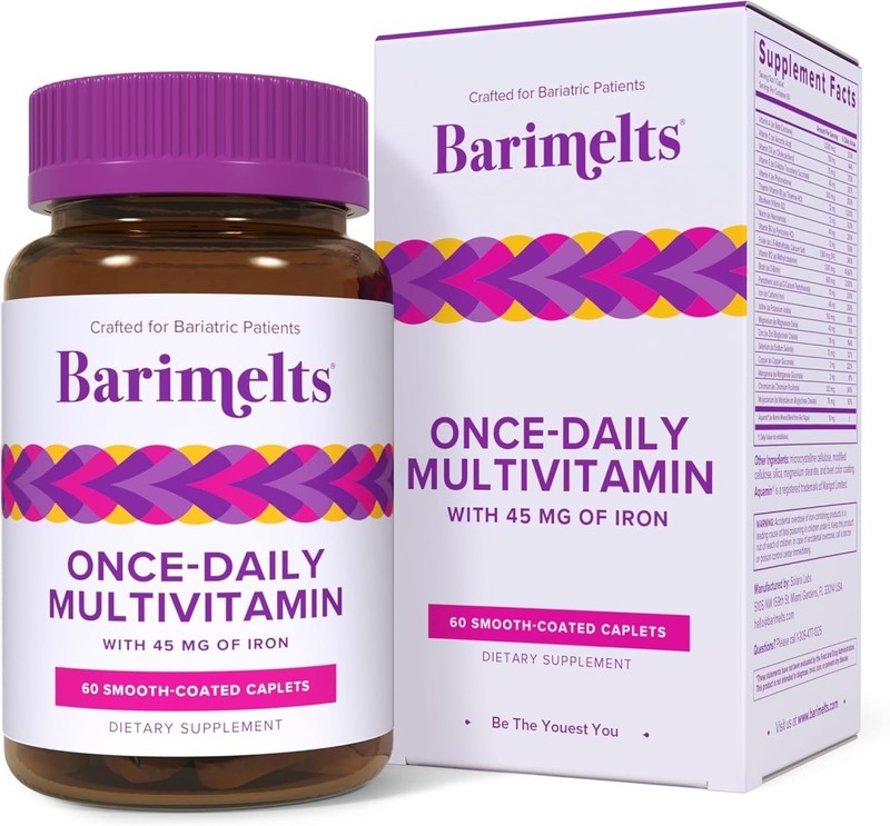 Barimelts Once Daily Bariatric Multivitamin with Iron 60 Caps Sleeve & Bypass