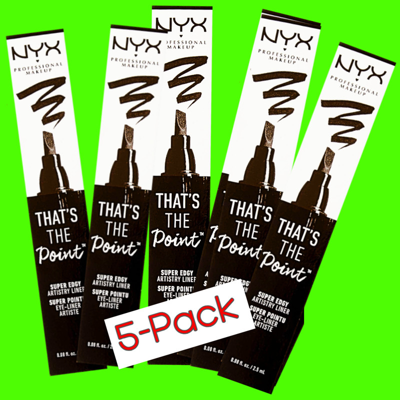 NYX PROFESSIONAL MAKEUP That’s The Point Liquid Eyeliner, Super Edgy – (5 pack)