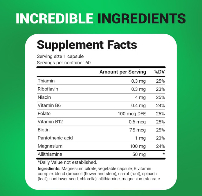 Dr. Berg Vitamin B1 B6 B12 Complex with Magnesium, 60 Capsules gallery