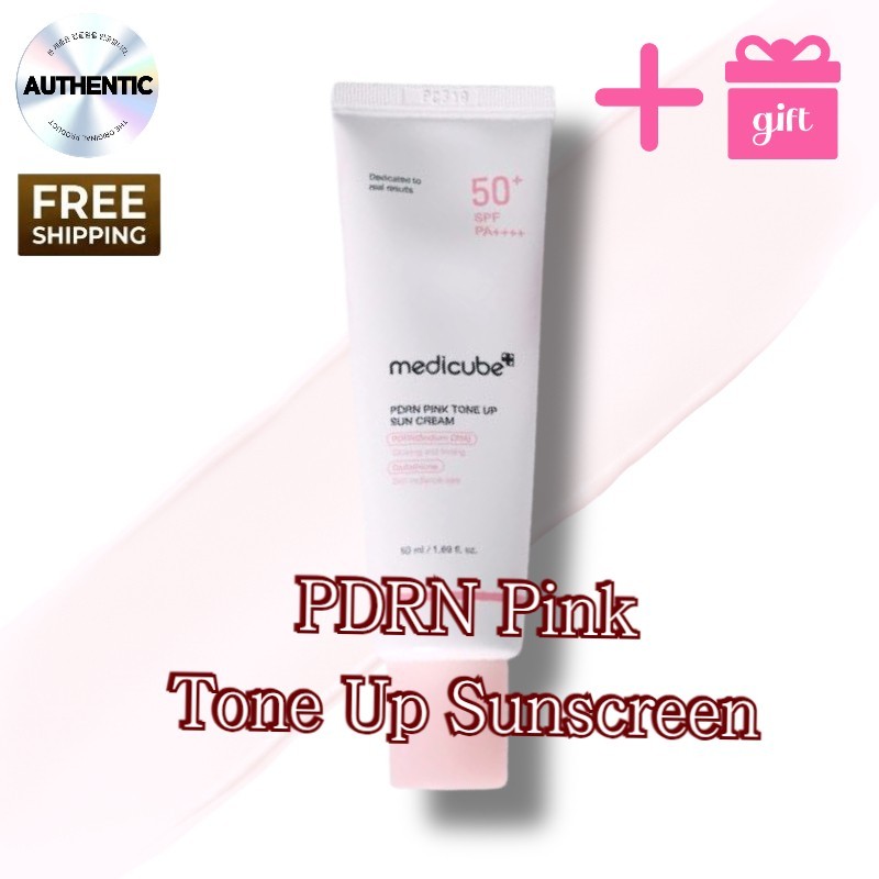 Medicube PDRN Pink Tone Up Sunscreen 50ml Glutathione SPF50+ PA++++ Glass Skin