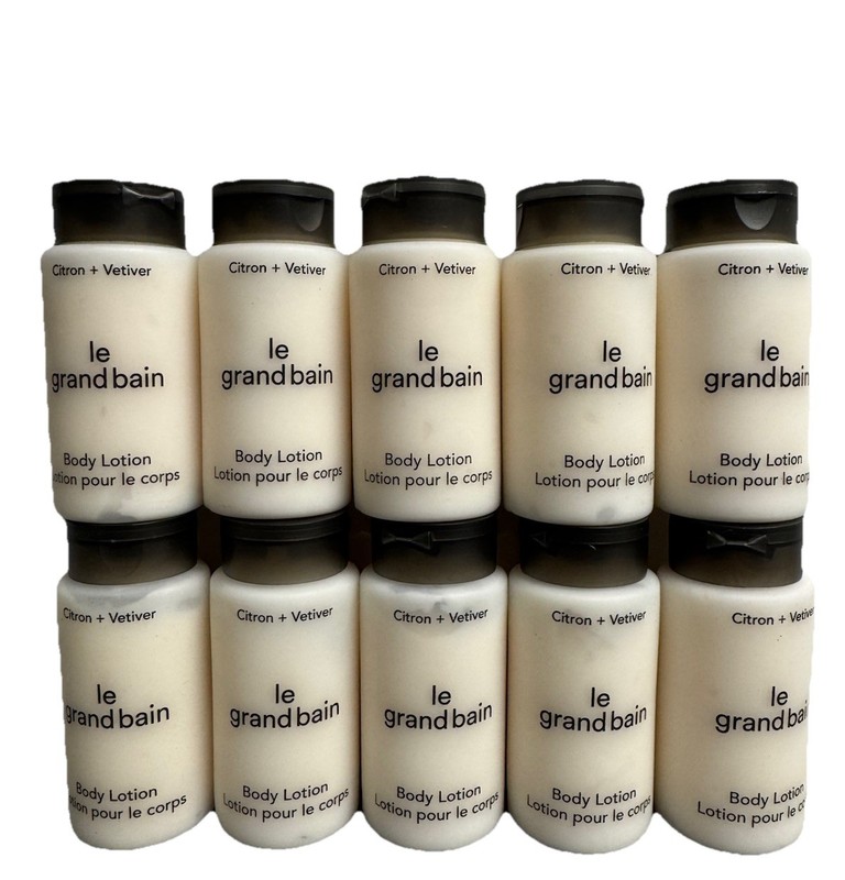 10 PACK Le Grand Bain BODY LOTION Citron + Vetiver 1 fl oz TRAVEL SIZE bottles