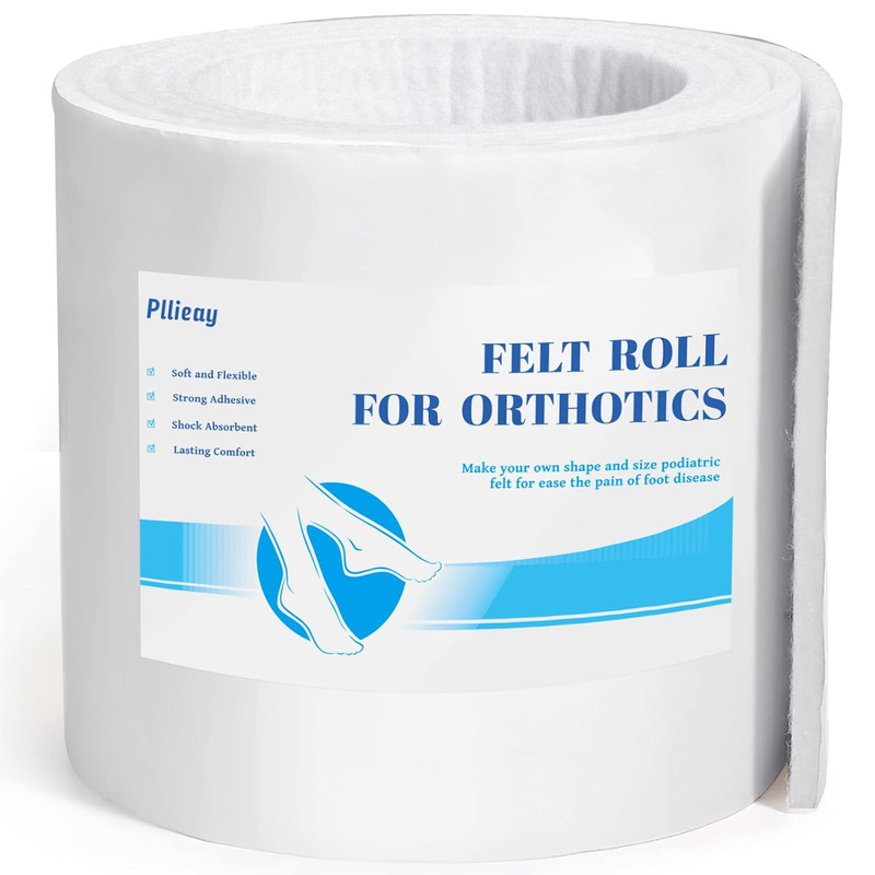 Adhesive Felt Premium Grade, Orthopedic Felt Roll 1/4" X 6" X 2.5Yd. Quality Ray