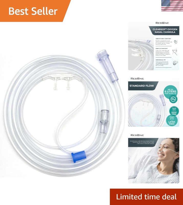 25Ft Soft Adult Oxygen Nasal Cannula 1-Pack – Curved Prongs, Crush-Resistant …