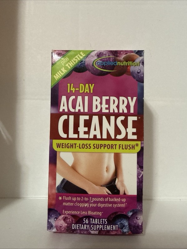 Applied Nutrition 14 Day Acai Berry Cleanse Dietary Supplement 56 Tabs Exp 06/26