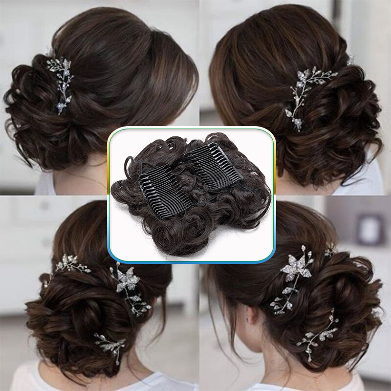 Thick As Human Messy Bun Clip Hair Extensions Curly Scrunchie Updo Chignon Combs gallery