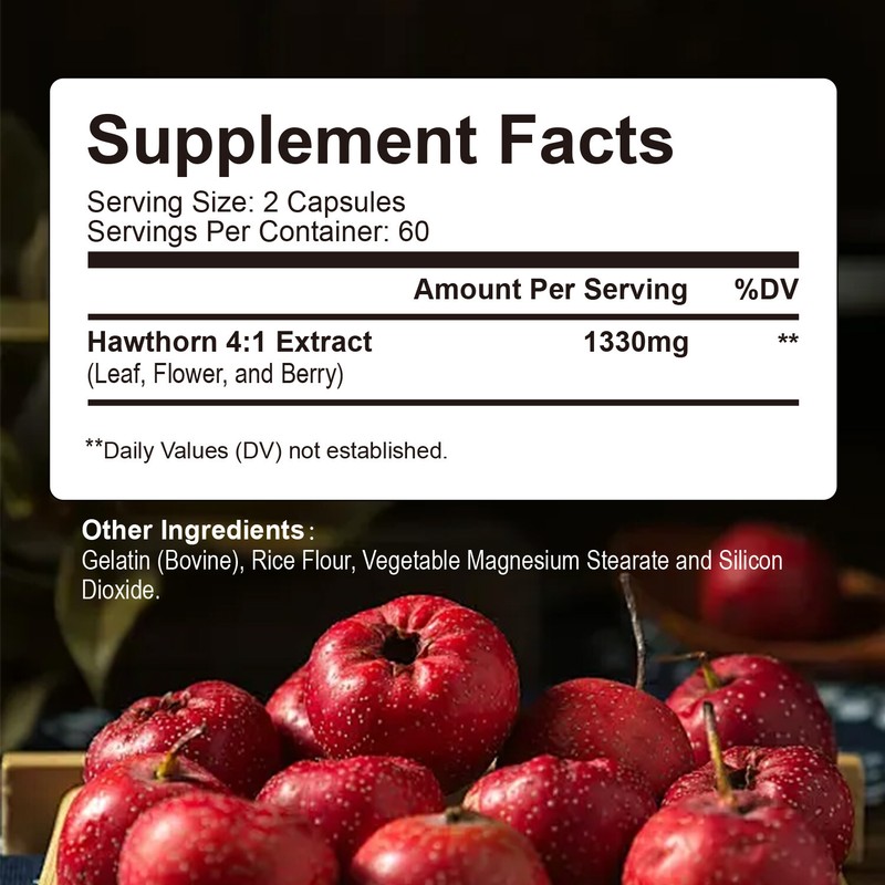 Hawthorn Berry Complex 1330mg- Supports Healthy Blood Pressure, Cognitive Health gallery