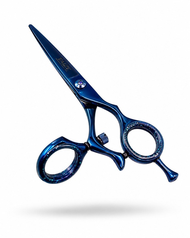 6″ 180° Swivel Hair Cutting Scissors Japanese Blue Titanium SS Barber Shears
