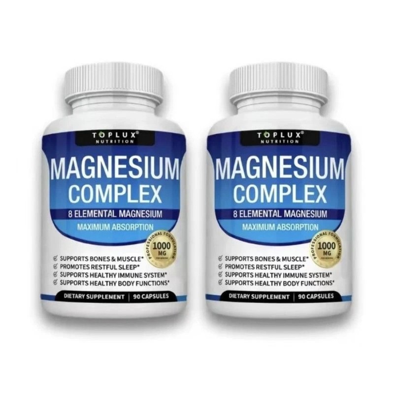 2 bottles – Magnesium Complex 8-Form Daily & Mineral Health Support-