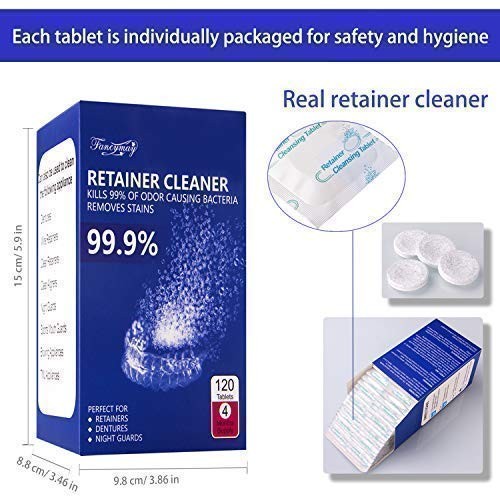 Retainer Cleaner Tablets 120 Tablets-4 Months Supply, Cleaning for Denture gallery