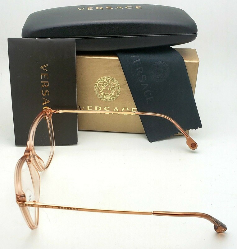 New VERSACE Eyeglasses Mod. 3274-B 5215 54-16 Transparent Brown Frames &Crystals gallery