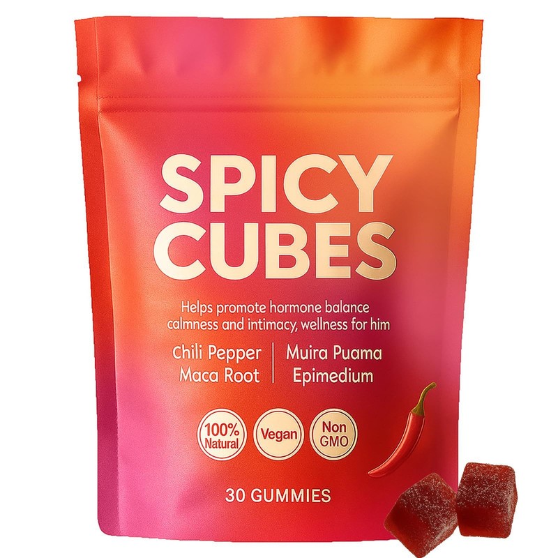 Spicy Hot Peach Gummies Chili Pepper Maca Root Muira Puama Energy Sweets