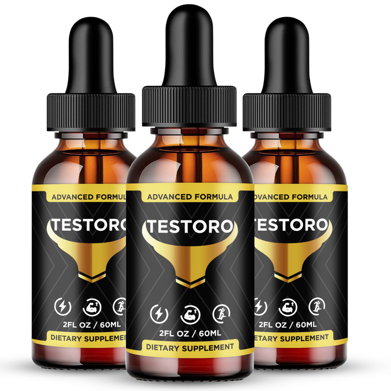 Testoro Drops – Premium Sublingual Liquid Formula (3 Pack)