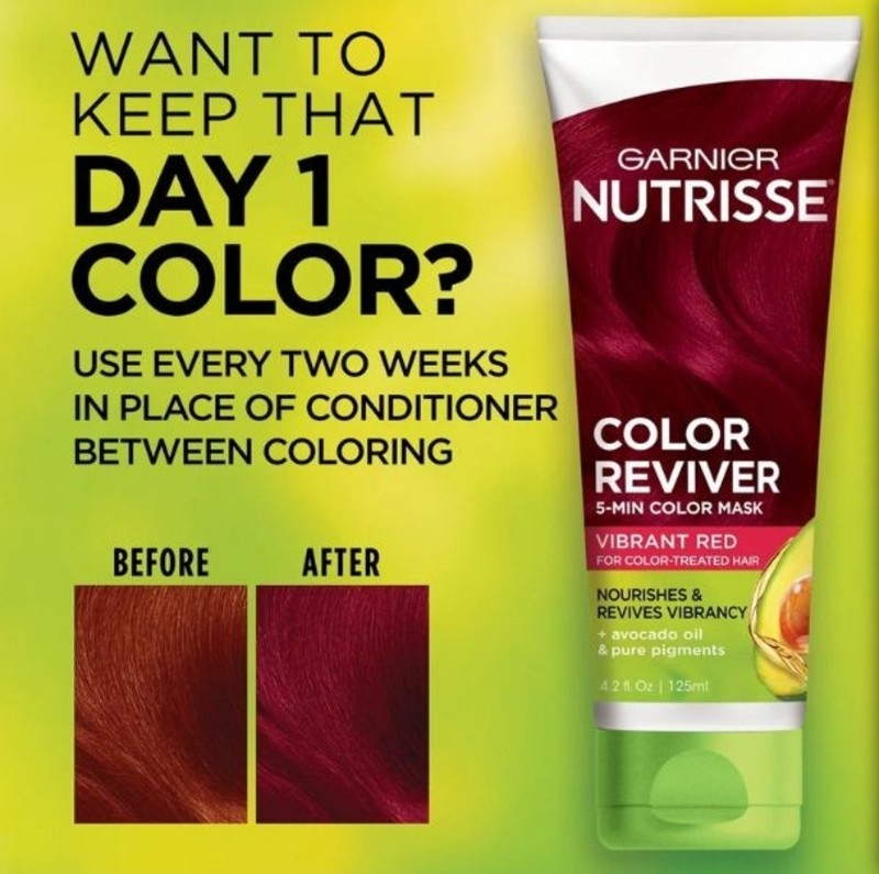 Garnier Nutrisse Color Reviver 5-Min Color Hair Mask - Vibrant Red - 4.2 oz gallery
