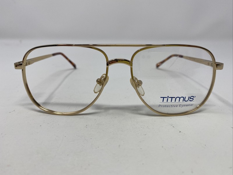 Titmus T102 GLD 56-15-140 Gold/Demi Amber Full Rim Metal Eyeglasses Frame D257