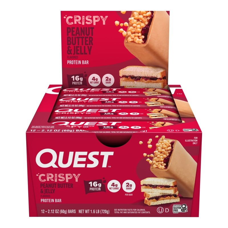 High Protein Peanut Butter Jelly Bar 16g Protein 2g Sugar Gluten Free 12ct New gallery
