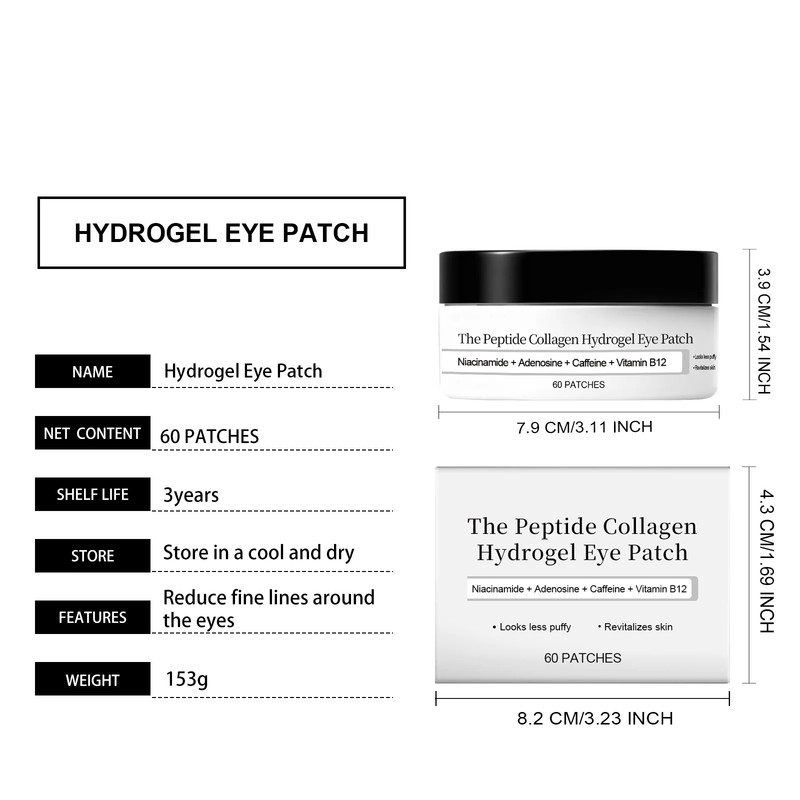 Pink Peptides Collagen Hydrogel Eye Patch for Puffy Eyes Dark Circles 60 Patches gallery