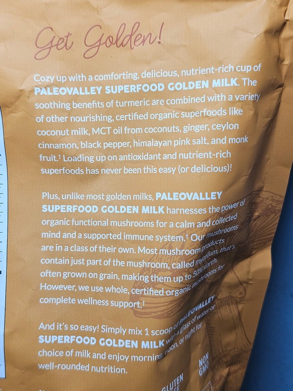 Paleovalley Organic Superfood Golden Milk - 30 servings - Exp 6/27 -New! Sealed! gallery