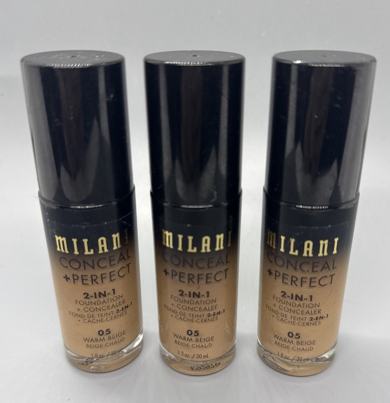 3x Milani WARM BEIGE 05 Conceal + Perfect 2-in-1 Foundation + Concealer 1oz