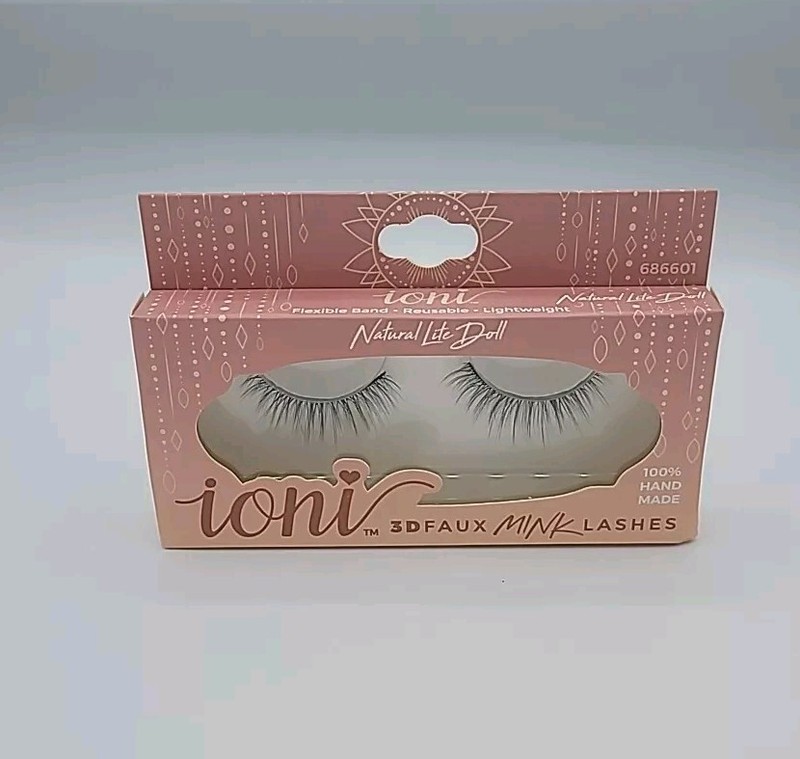 NEW! Ioni 3D Faux Mink Lashes 100% Hand Made Natural Lite Doll #686601