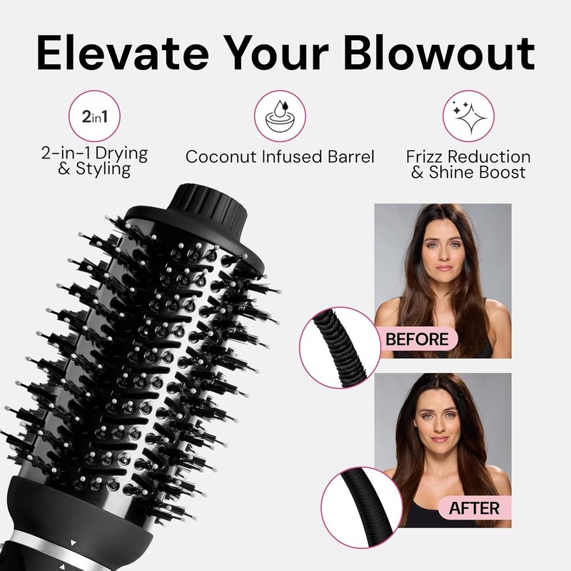 VolumeBoost 60mm 2-in-1 Ceramic Hair Dryer Brush for Frizz-Free Blowouts gallery