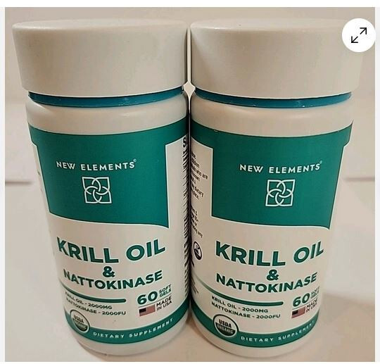 2x Nattokinase 2000Fu & Krill Oil 2000MG Dietary Supplement 2 x 60=120 Softgels