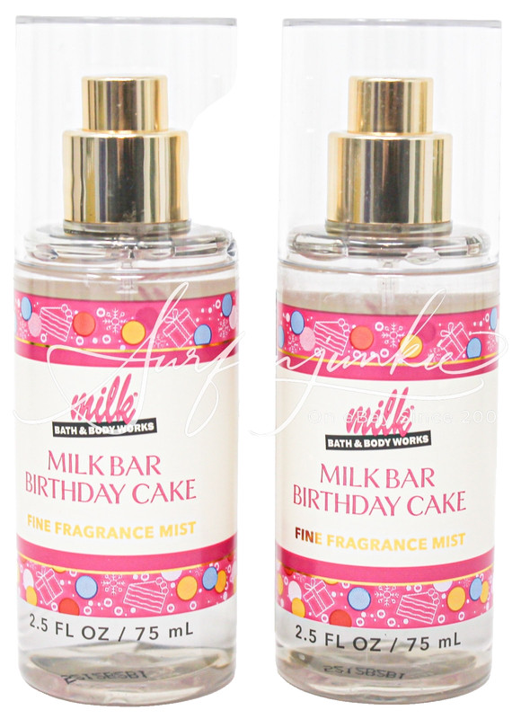 Bath & Body Works Milk Bar Birthday Cake Mini Fragrance Spray Mist 2.5oz 2pc Set