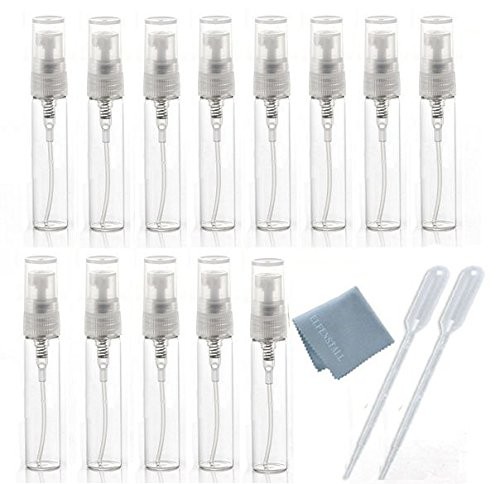 Elfenstal- 10pcs Mini Clear 5ml 1/6OZ Atomizer Fine Mist Empty Glass Bottle S…