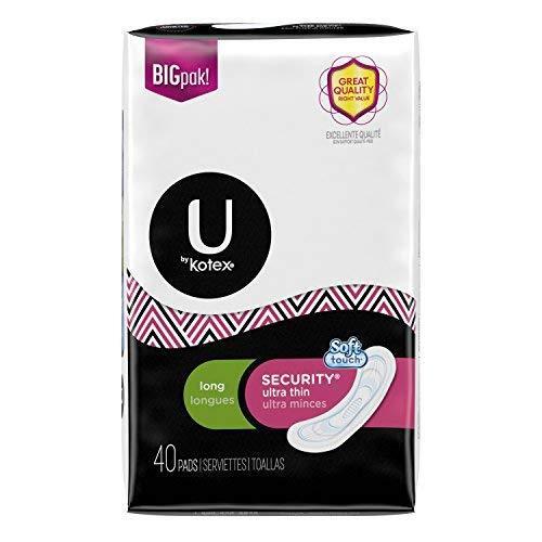 Unscented U by Kotex Security Ultra Thin Pads, Long, 40 ct
